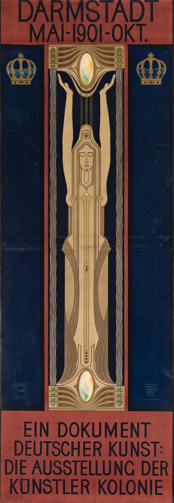 PETER BEHRENS (1868-1940). DARMSTADT / MAI - 1901 - OKT. 1901. 49¼x17 inches, 125x43¼ cm.                                                        